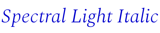 Spectral Light Italic font